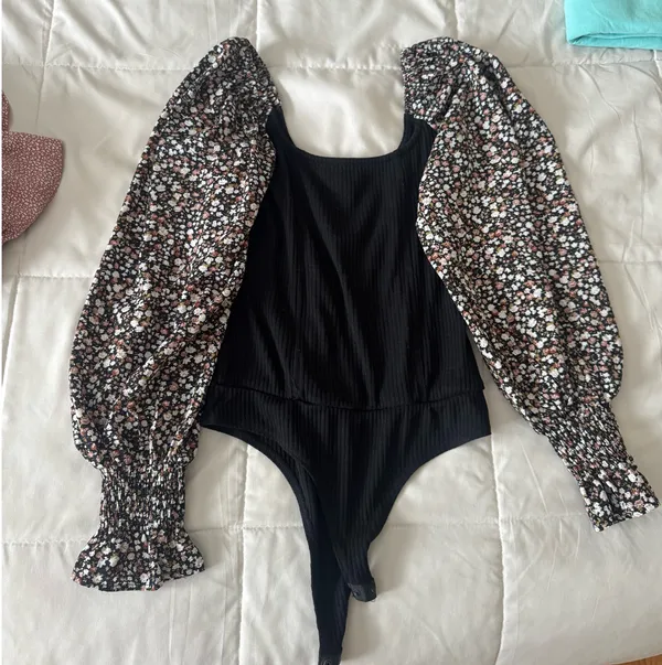 Floral Long Sleeve Bodysuit - Image 4