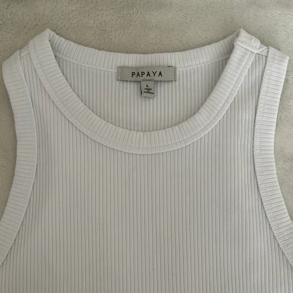 Papaya Cropped Racerback Tank - Image 2