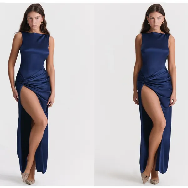 HOUSE OF CB 'Roxanne' Navy blue Thigh Slit Maxi Dress NWOT size M‎ - Image 15