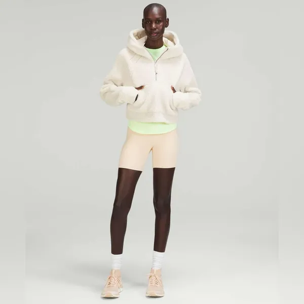 Lululemon Scuba Oversized Half-Zip Fleece Hoodie White Opal - Image 2