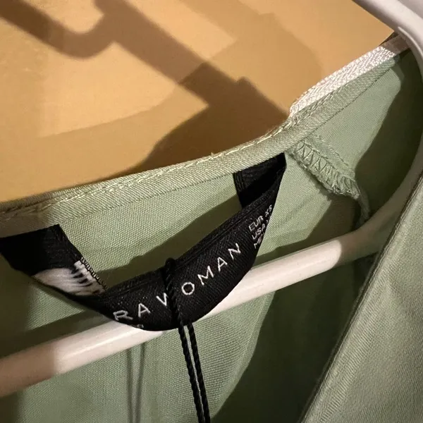 NWT Zara satin effect light green‎ mint mini dress xs - Image 7