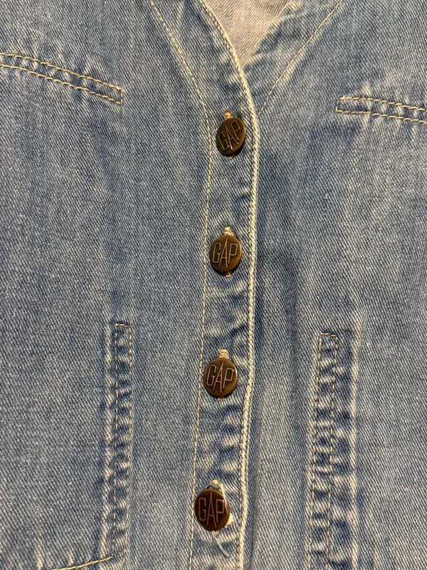 GAP 70s/80s Blue Denim Button-Front Vest - Image 6