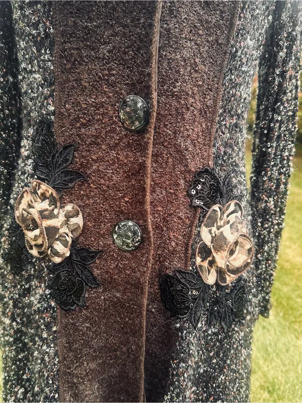 Sioni vintage Y2K-era "Art to Wear" knit sweater coat - Image 13