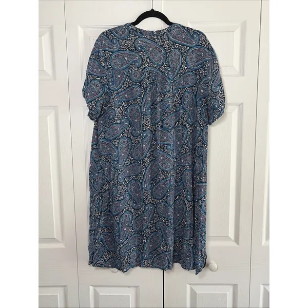 Old Navy Lace Up Paisley Shift Dress Womens Size XL Boho Floral Breezy Festival - Image 5