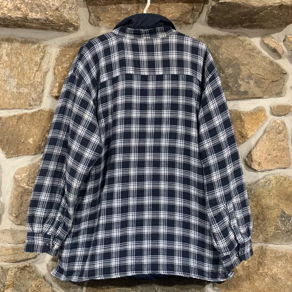 Vintage Blue/White Quilted Interior Alaska Bay Flannel w/ Pockets - Image 5