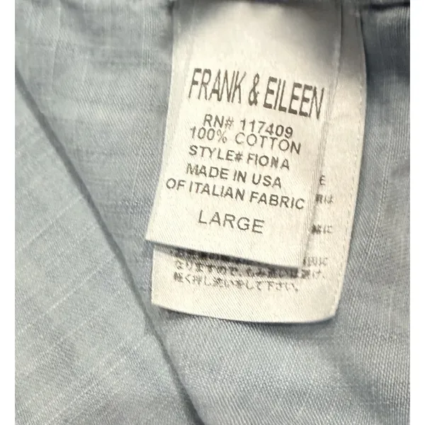Frank & Eileen Fiona Sleeveless Button Up Shirt Women's L Chambray - Image 4