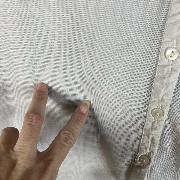 Anthropologie Meadow Rue Mesh Lace Embroidered Shirt Top Sz L Cottagecore Blue‎ - Image 5