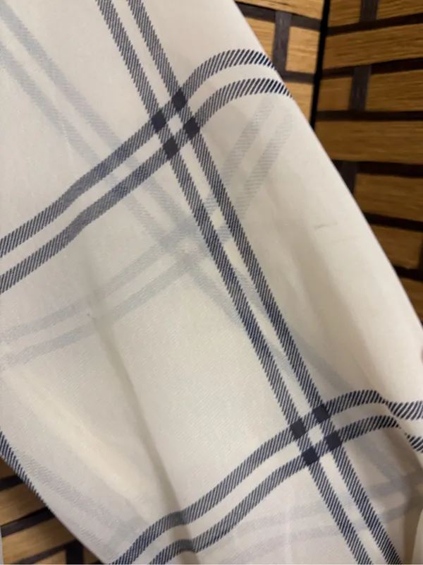 Abercrombie & fitch white and blue plaid sheer top size medium - Image 6