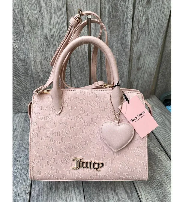 Juicy Couture Pink Satchel Bag – Embossed Logo & Heart Charm - Image 2
