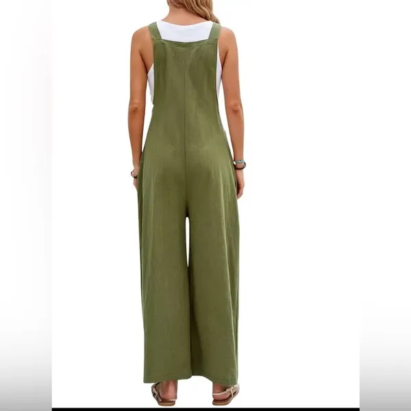 Olive Green Women's Jumpsuit Size 8 - Image 3