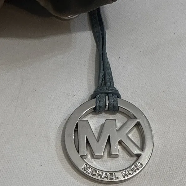 VTG Michael‎ Kors Y2K Distressed Boho Gorpcore Purse Chunky Silver Leather Bag - Image 9