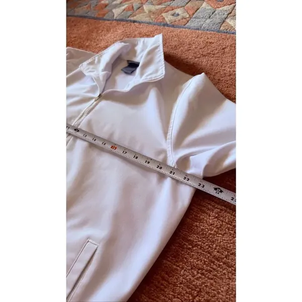 Koret White Minimalist Zip Jacket Lightweight Casual Size M - Image 4