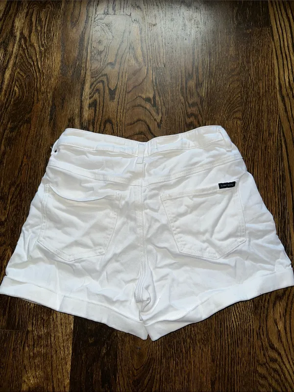 Sanctuary White Denim High Waist Cuffed Shorts - Image 2
