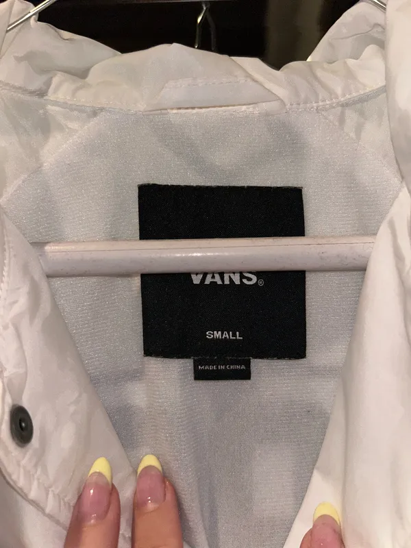 Vans White Windbreaker Jacket with Black Logo - Image 3