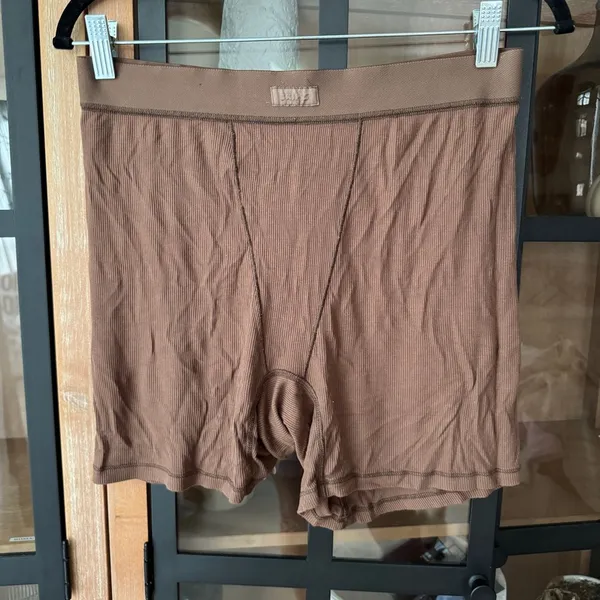 SKIMS modal Ribbed boxers boyfriend jasper high waisted shorts lounge logo - Image 2
