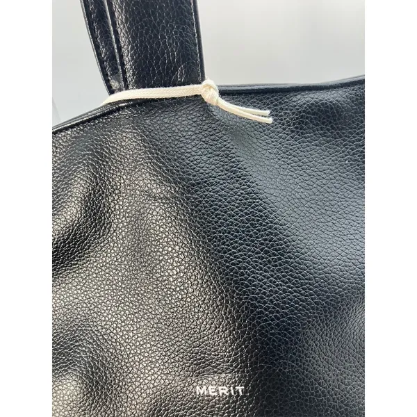 MERIT‎ Brandon Maxwell Black Leather Mini Tote Handbag with Dust Bag New - Image 5