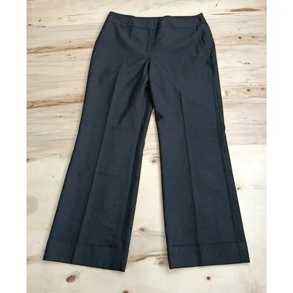 Ann Taylor Curvy Fit Pants Womens 12 Gray Wool Blend Lined Dress Trousers Work - Image 2