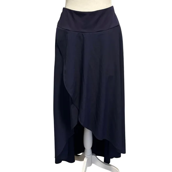 Halara Size L Breezeful High Waisted High Low Ruffle 2 in 1 Skirt Patriot Blue - Image 3