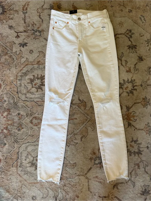 GAP White Distressed Ankle Jeans - Image 2