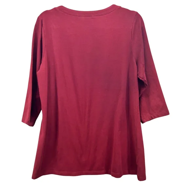 Denim And Co Tunic Top Blouse Maroon‎ Medium Red - Image 2