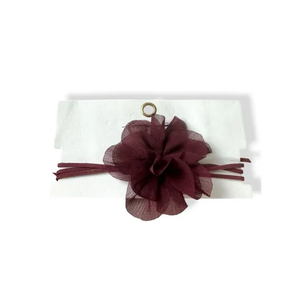 Free People Sweetheart Flower Choker Burgundy NWT Dainty Bracelet Hair Ethereal - Image 8