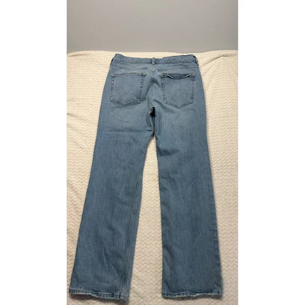Gap 1969 Relaxed Straight Mid Rise Light Wash Blue Denim Jeans 29 8R 4437 - Image 2