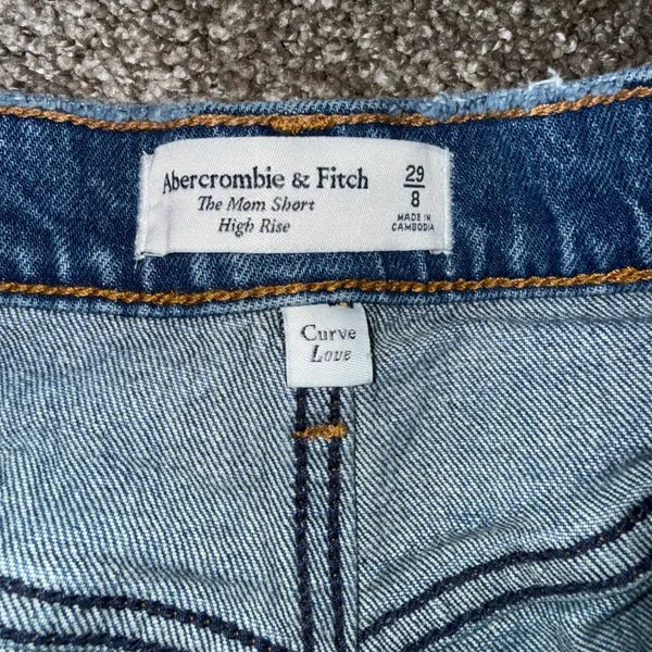 Abercrombie &‎ Fitch Mom Shorts Womens 29/8 Blue Excellent Curve Love Distressed - Image 2