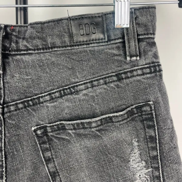 Urban Outfitters BDG Distressed Washed‎ Black Girlfriend High Rise Denim Shorts - Image 4
