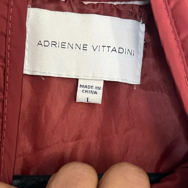 Adrienne Vittadini Women’s Quilted Vest - Burgundy - Size Large - Image 5
