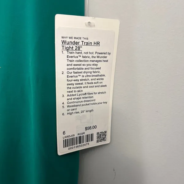 NWT lululemon Wunder Train High-Rise Tight 25 Raceway Green Size 6 Authentic - Image 5