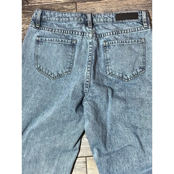 Rock & Roll‎ Denim High Rise Flare Distressed Light Wash Jeans 29x34 Split Hem - Image 11