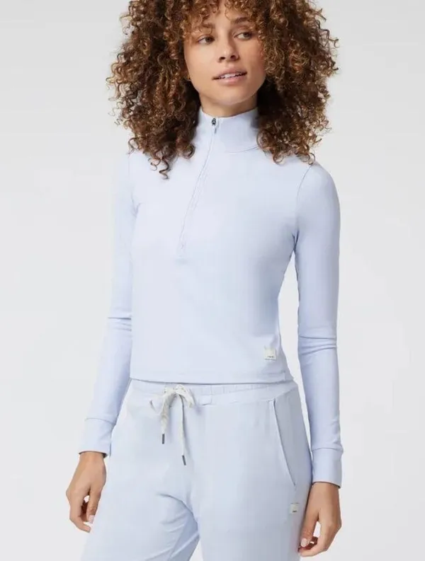 Vuori Studio Half Zip in Peri - Image 7