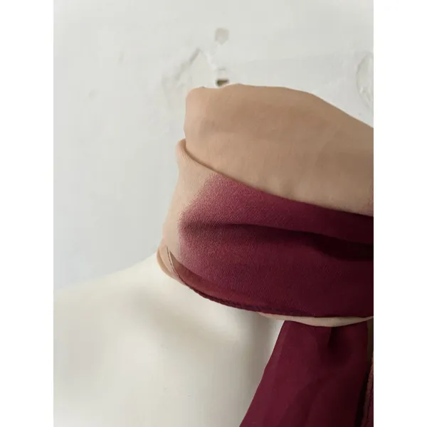 Charming Charlie Ombré Dyed Rectangular Scarf Burgundy Navy Peach GUC - Image 7