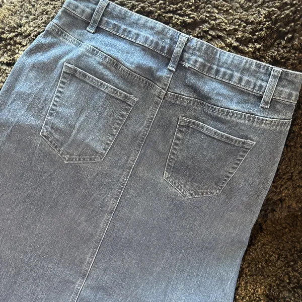 Rachel Zoe Blue Denim Maxi Skirt Front Slit Womens Size 10 - Image 10