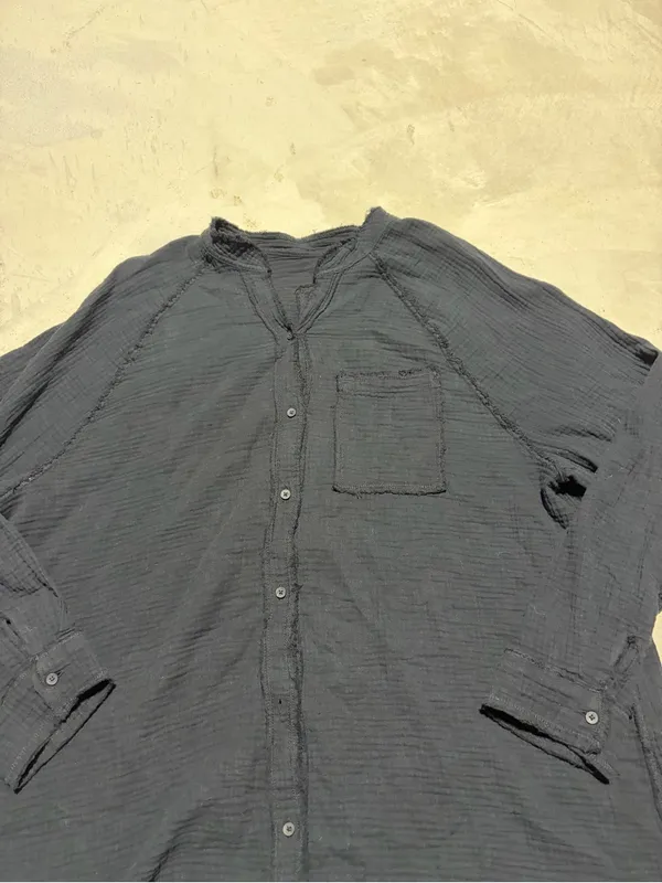Aerie black button gauzy coverup shirt medium - Image 3