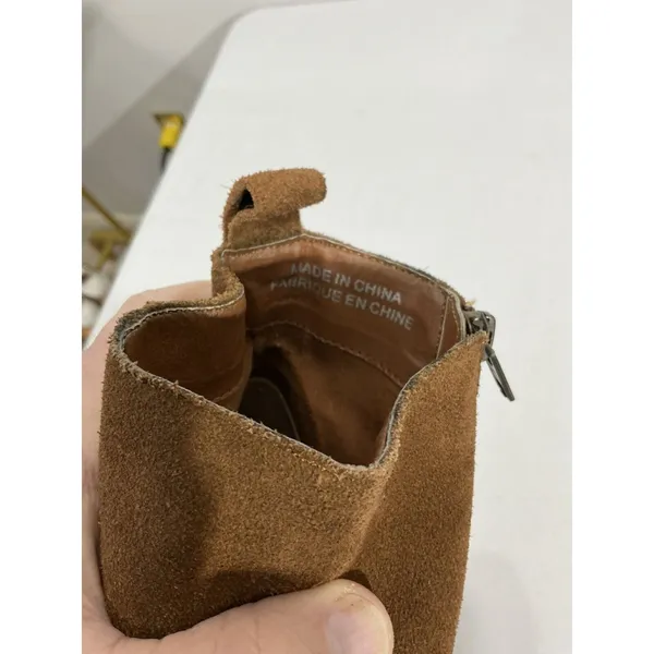 Womans Ecote Size 6 Cognac Suede Zip Block Heel Ankle Boots - Image 7