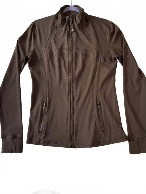Lululemon Brown Matching Activewear Set Zip Jacket and High-Waist Leggings Size - Image 2