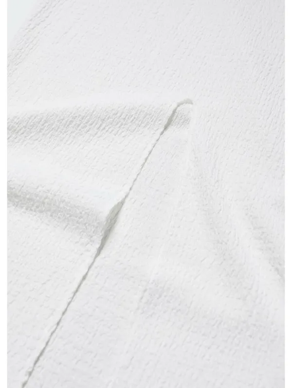 Mango Textured Dress with Opening Back Slit Lia Off White NWT Size 6 / Medium - Image 6