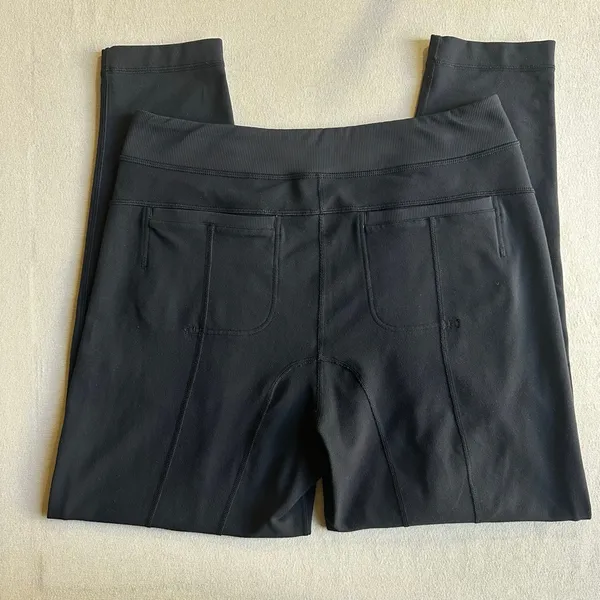 Lululemon Black High Rise Tapered Yoga Pants with Pockets - Image 6