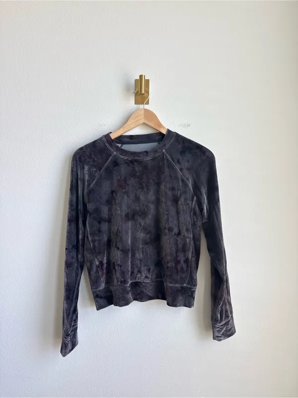 Lululemon Velour Warm Down Crew Interstellar Dark Grey Multi Small - Image 7