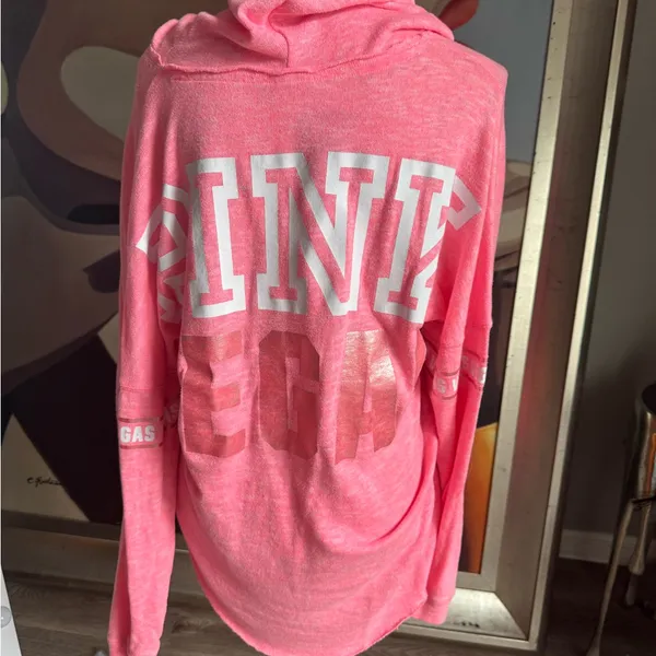 Victoria’s Secret Pink Las Vegas RARE oversized lightweight hoodie small - Image 2