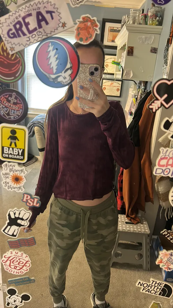American Eagle Long Sleeve Top Crop - Image 3