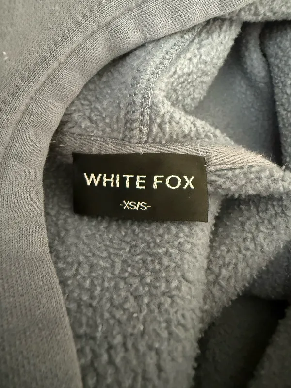 Light Blue White Fox Hoodie - Image 3