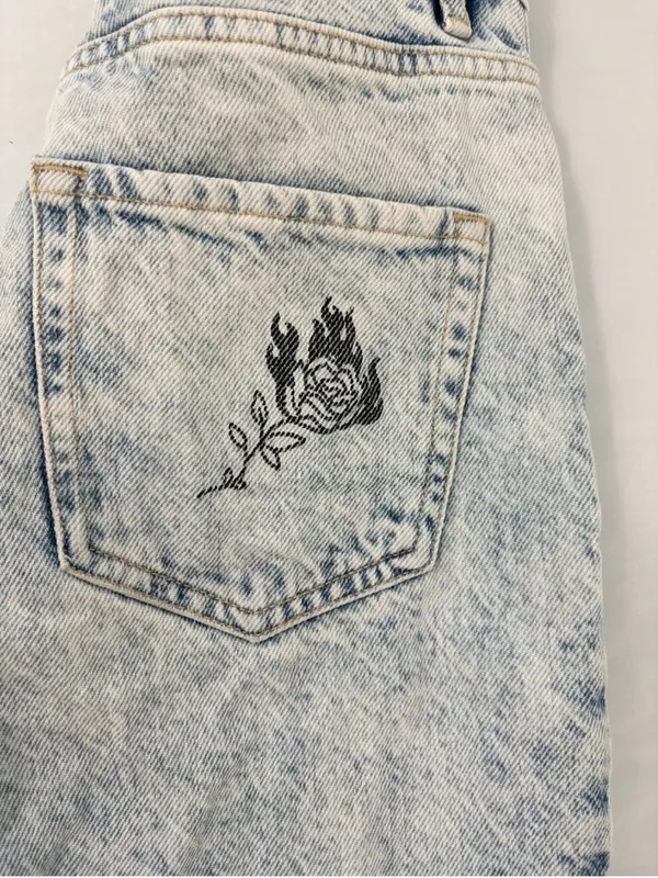 PacSun los angeles graphic jeans acid wash Skelton dreamland 28 - Image 13