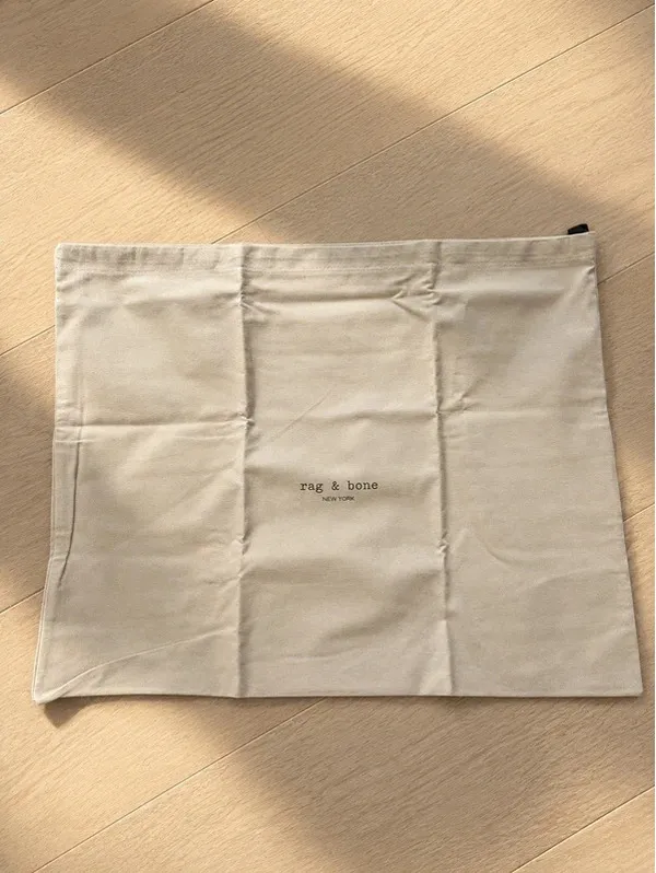 Rag & Bone New York Large Canvas Dust Bag 19.5x15.5 Beige Drawstring - Image 2
