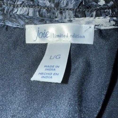 🆕 JOIE Limited Edition‎ Blue Baltic Print Smocked High Neck Dress NWOT Size L - Image 7