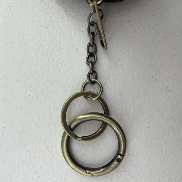 Patricia Nash Keisley Cosmetic Key Fob Leopard Calf‎ Hair Leather Brown Zipper - Image 6