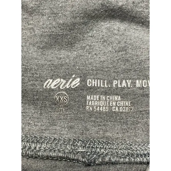 Aerie Leggings Full Length Leg Slit Slashed Distressed Detail Sleek Gray W XXS - Image 8