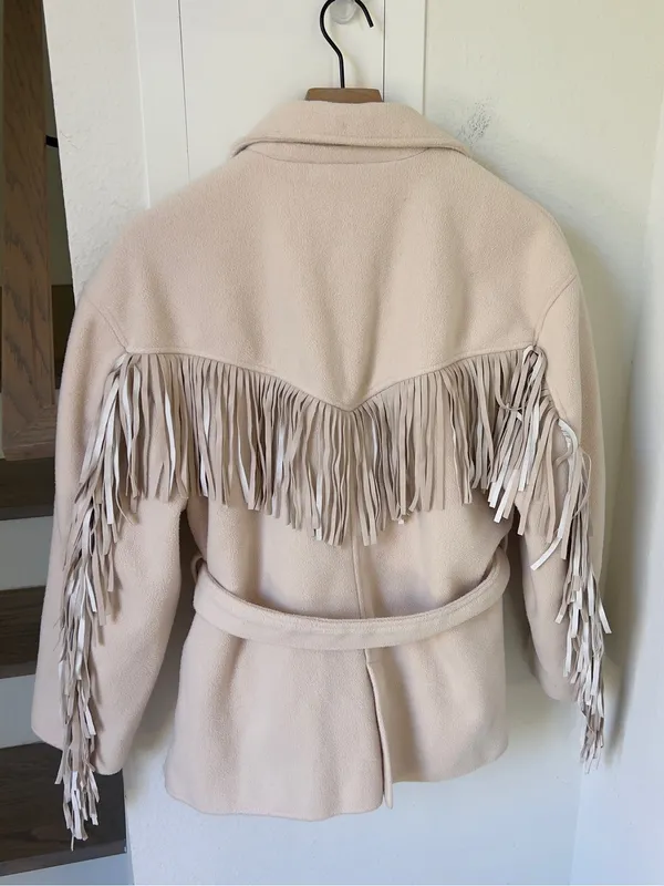 Anthropologie BlankNYC Fringe Jacket in Cream - Image 3