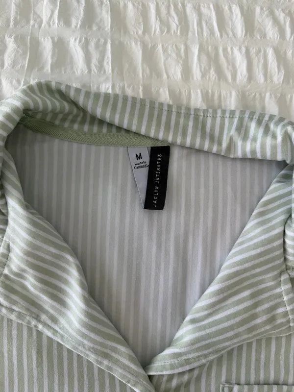 Kohl's Green Striped PJ Set - Image 4